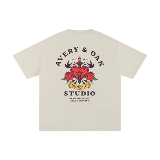 OLD SCHOOL HEART Unisex Cotton T-Shirt