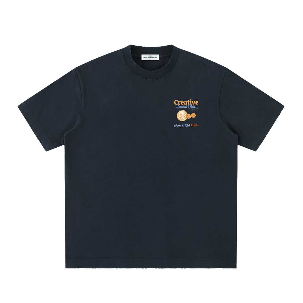 Social Club Heavyweight Vintage Washed Frayed T-Shirt