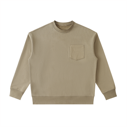Minimal Traveler Heavyweight Patch Pocket Crewneck Sweatshirt