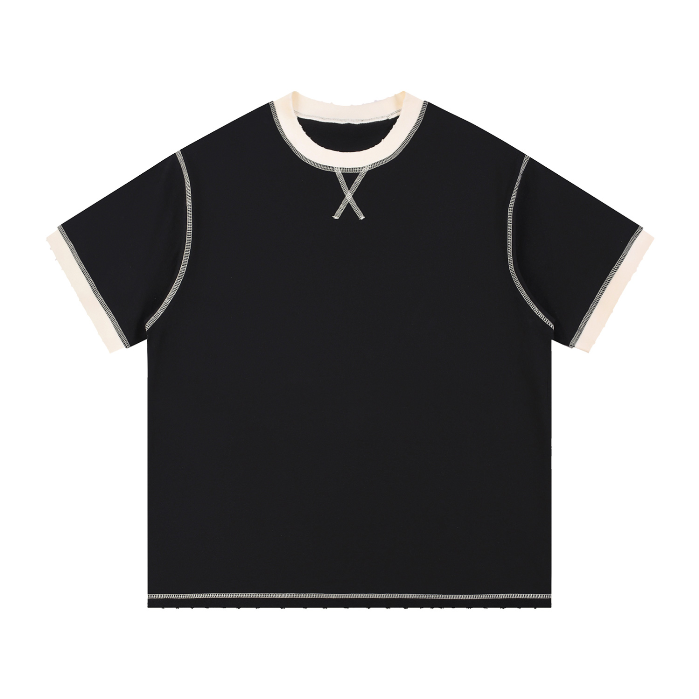 Minimal Traveler Contrast-Stitched Cotton T-Shirt