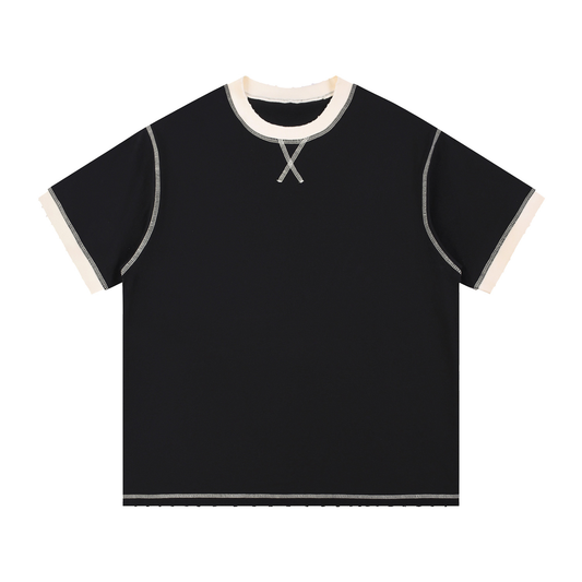 Minimal Traveler Contrast-Stitched Cotton T-Shirt