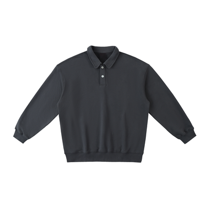 Minimal Traveler Heavyweight Polo-Collar Sweatshirt