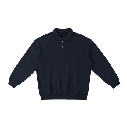 Minimal Traveler Heavyweight Polo-Collar Sweatshirt