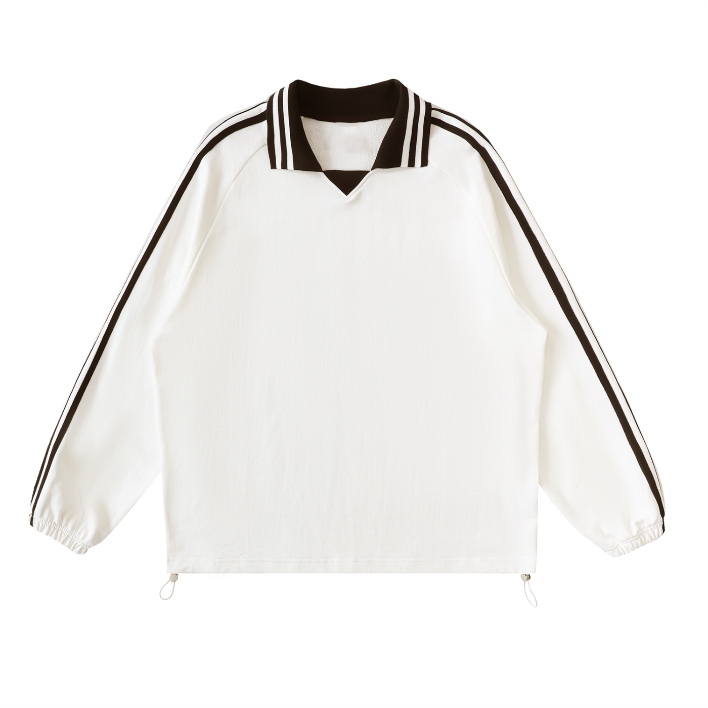 Minimal Traveler Contrast Striped Lapel Collar Sweatshirt