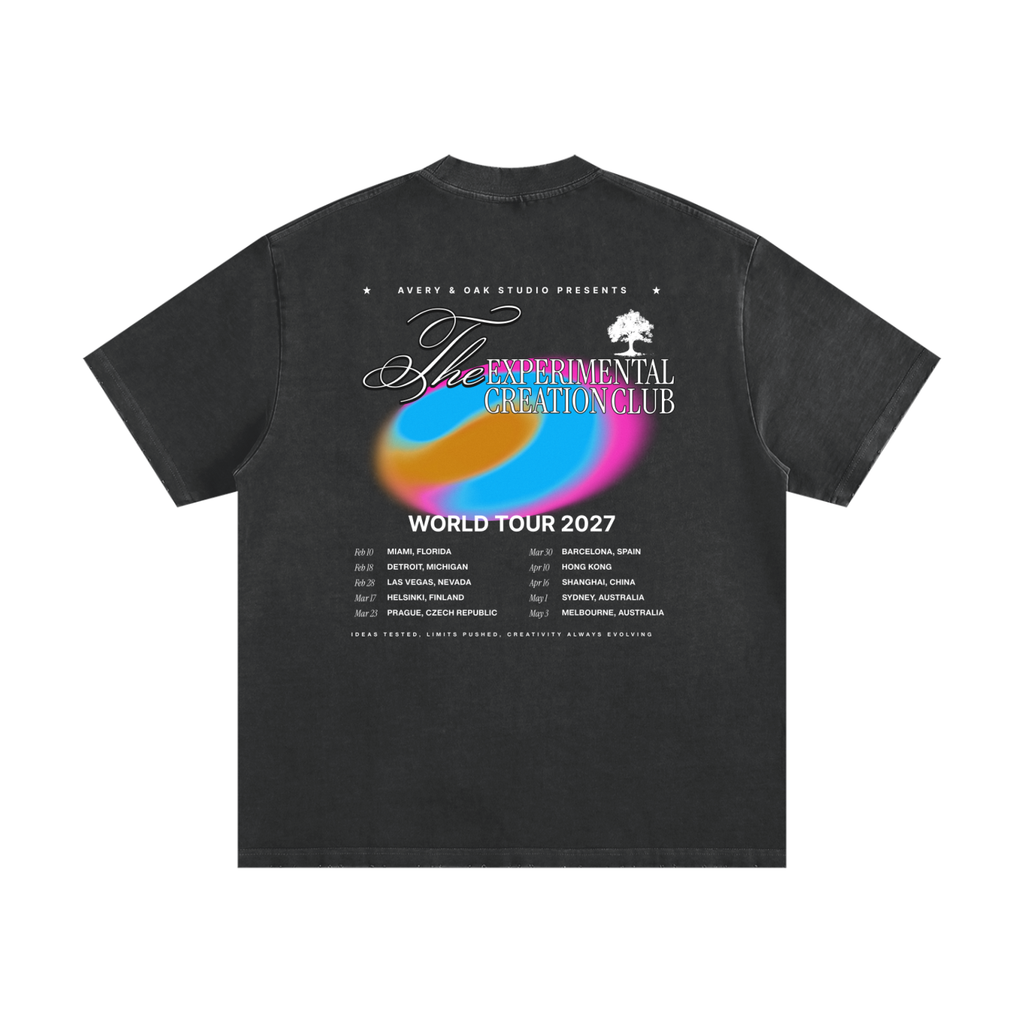 ECC TOUR TEE Heavyweight Vintage Washed Frayed T-Shirt