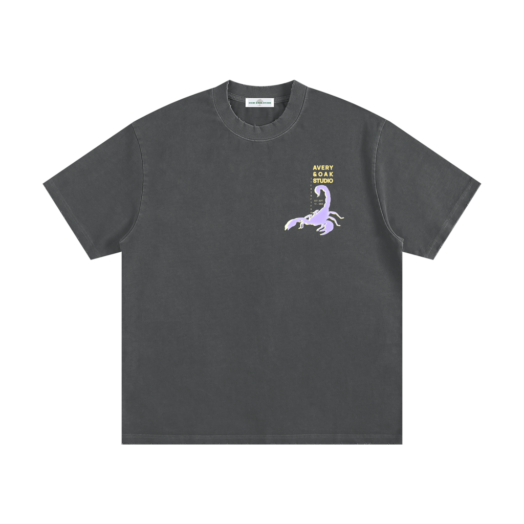 STUDIO EXPERIMENT Heavyweight Vintage Washed Frayed T-Shirt