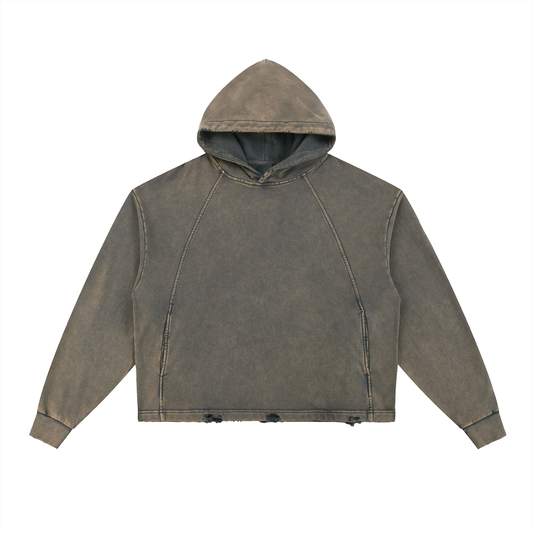 Minimal Traveler Vintage Faded Frayed-Hem Hoodie