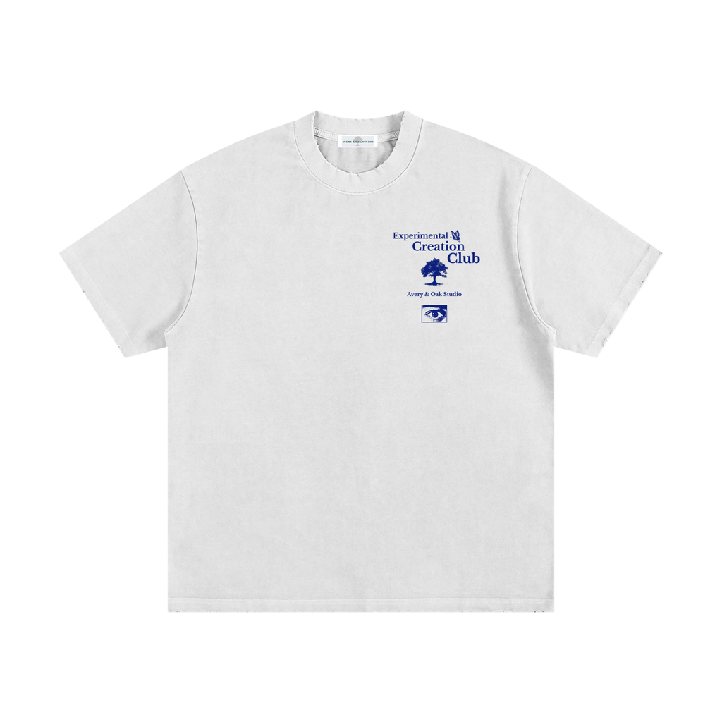 CREATIVE TREE Heavyweight Vintage Washed Frayed T-Shirt