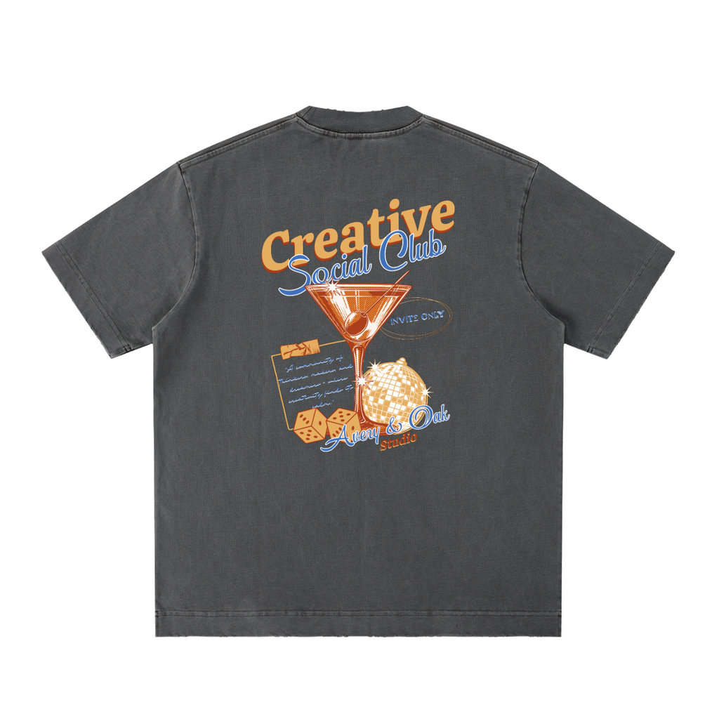 Social Club Heavyweight Vintage Washed Frayed T-Shirt