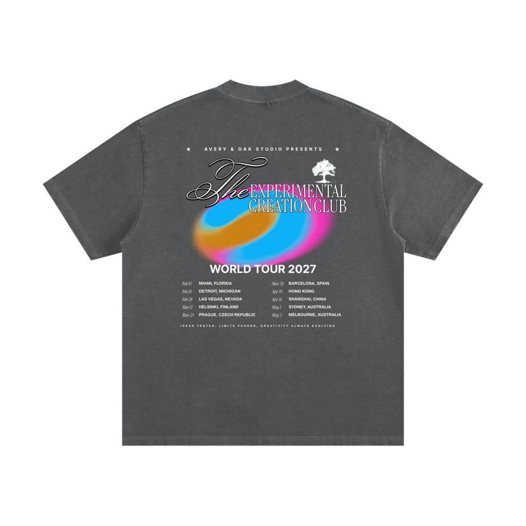 ECC TOUR TEE Heavyweight Vintage Washed Frayed T-Shirt