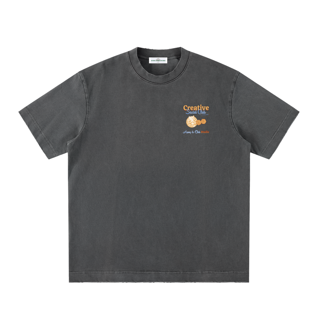 Social Club Heavyweight Vintage Washed Frayed T-Shirt