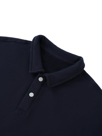 Minimal Traveler Heavyweight Polo-Collar Sweatshirt