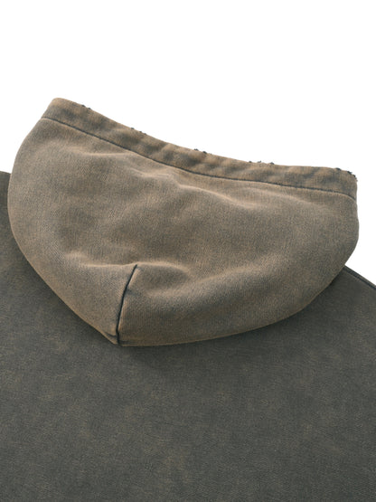 Minimal Traveler Vintage Faded Frayed-Hem Hoodie