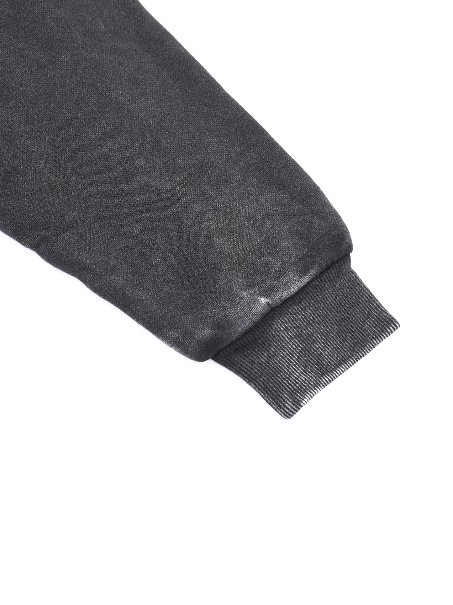 Minimal Traveler Snow Washed Tape Raw Edge Zip Hoodie